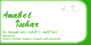 amabel kuhar business card